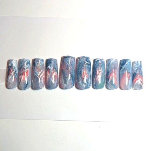 Hand Crafted Custom 10pc small Acrylic presson nails sz Small - Picture 4 of 6